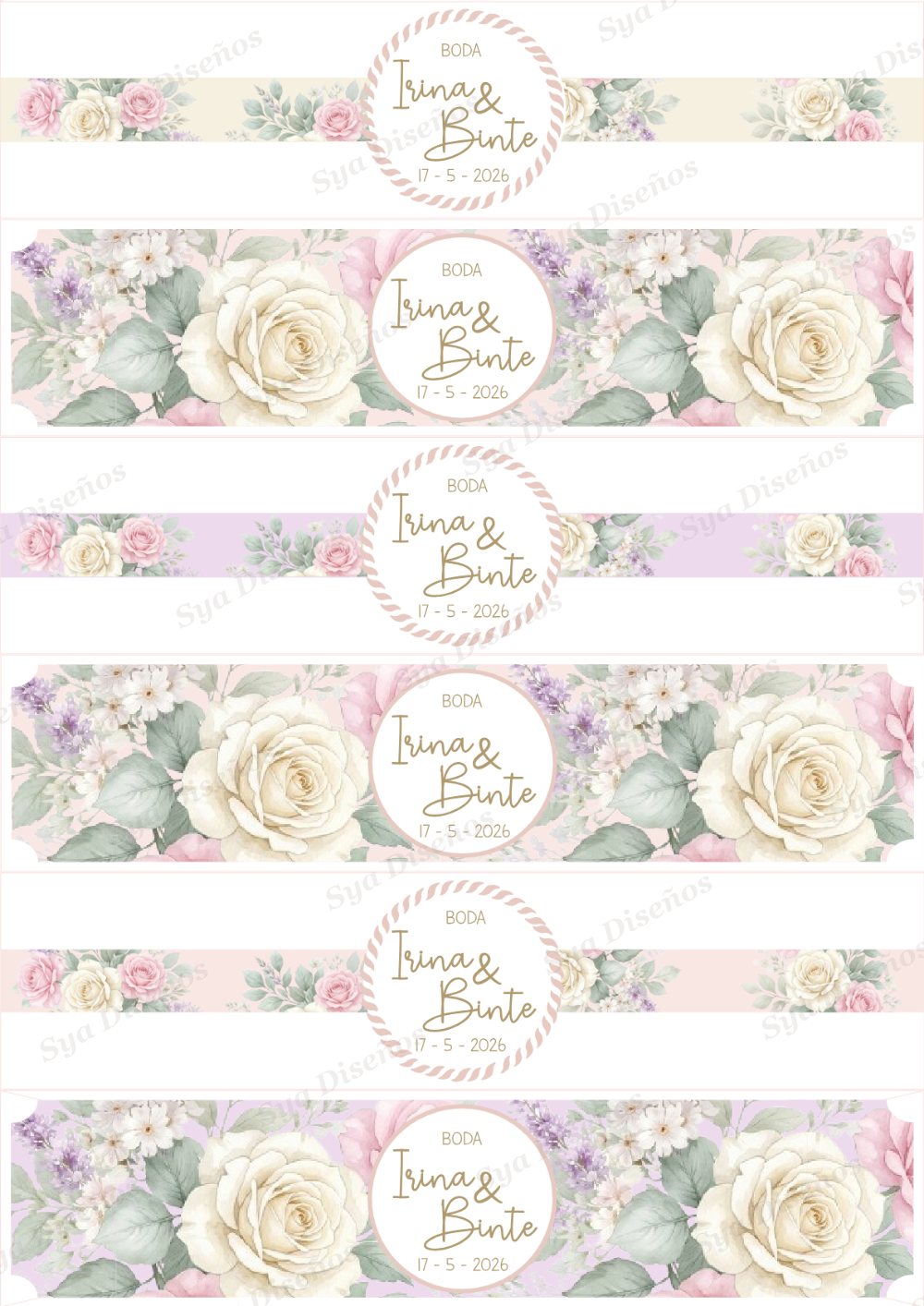 Papelería de boda personalizada Irina y Binte